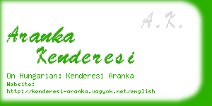 aranka kenderesi business card